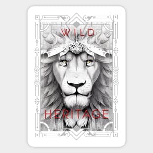 Lion King Animal Wild Nature Illustration Line Epic Illustration Line Art Magnet